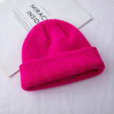 Toboggan Hat Women's Trendy Autumn and Winter Knitted Woolen Cap Winter