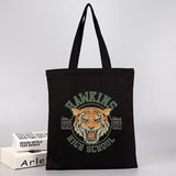 Stranger Things Hellfire Club Handbag Hawkins Middle School Printing Fashion Canvas Reticule