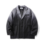 Men's Casual Suit Man Blzer Gradient Tie-Dye Casual Suit Jacket Men's Loose Lapels Single-Breasted Suit Jacket