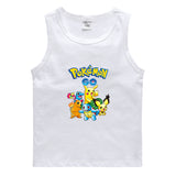 Children Pokemon Pikachu T Shirt Casual Sports Sweat-Absorbent Vest