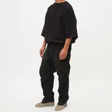 Fog Fear of God Essentials T Shirt Solid Color Fleece Sweater 3/4 Sleeve Loose round Neck Pullover Short Sleeve Men