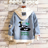 Comic Denim Jacket Hooded Men's and Women's Coats Top