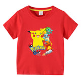 Children Pokemon Pikachu T Shirt Children Summer Clothing Short Sleeve T-shirt