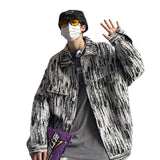 Men Denim Jacket Men's Casual Autumn and Winter Jacket Loose Long Sleeve