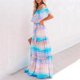 Lady Gaga Dress Wrapped Chest Gradient Color Large Swing Dress Dress