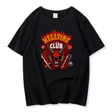 Hellfire Club Shirt Stranger Things Printed T-Shirt Top Short Sleeve