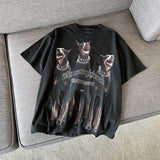Present Thoroughbred Doberman Dog Print T-Shirt Short Sleeve Fashion Brand Retro T-shirt