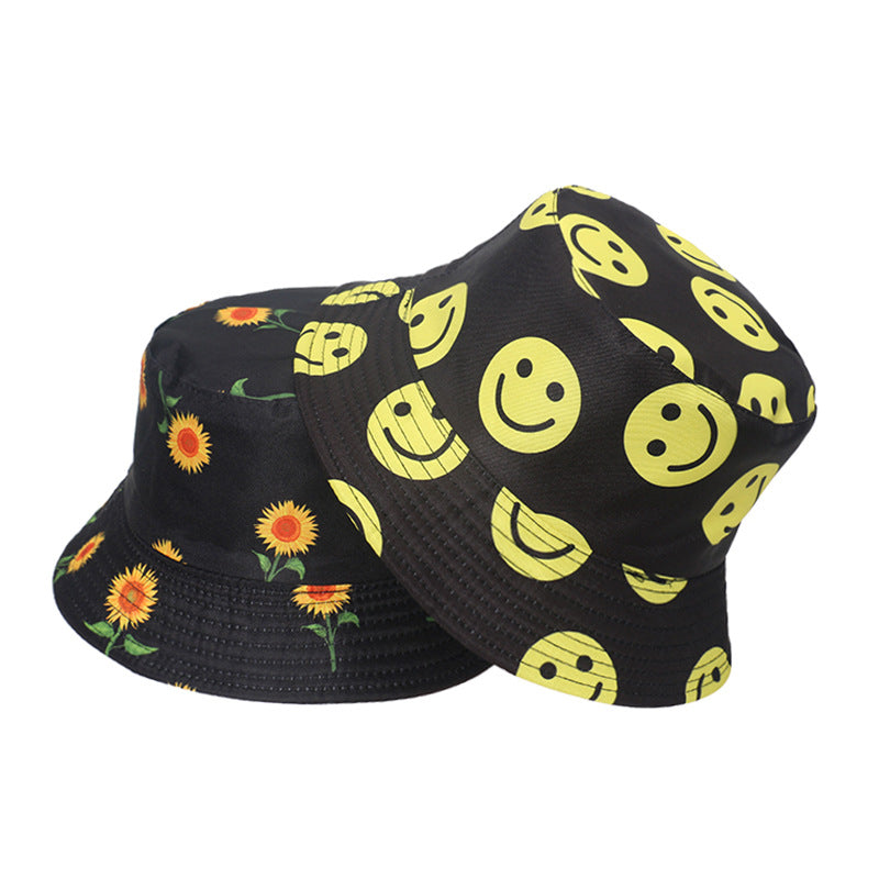 Smiley Face Cap Fisherman Cap Sun-Proof Bucket Hat