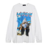 Mens Fall Outfits Figure Printed Crew Neck Sweatshirt Loose Spring and Autumn Long Sleeve T-shirt Top