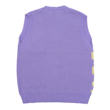 Men Sweater Vest Color-Contrast Check Sweater Vest Vest Men's BF Idle Style Loose V-neck Cardigan Sweater