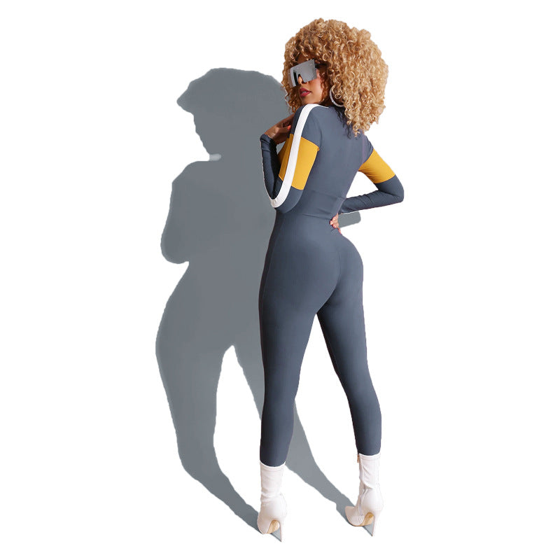 Autumn Jumpsuit Tight Jumpsuit Long Sleeve Pants Casual Multicolor