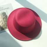 Italian Fedora Hats Autumn and Winter Women's Vintage Top Hat Warm Hat