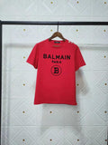 T Shirt Balmain Spring/Summer Flocking Letters All Cotton Short Sleeve T-shirt Couple Style