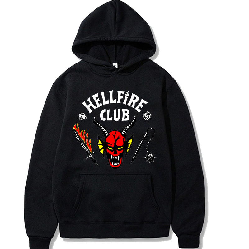 Stranger Things Hellfire Club Hoodie Stranger Things S4 3D Printed Sweater Fleece-Lined Hoodie