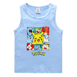 Children Pokemon Pikachu T Shirt Summer Casual Solid Color