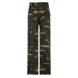 Julia Fox Low Rise Trousers Vintage Distressed Camouflage Jeans