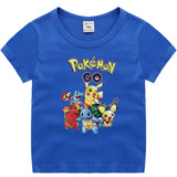 Children Pokemon Pikachu T Shirt Summer Short Sleeve Cotton Leisure Sports