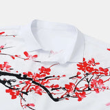 Men Hawaii Shirts Summer Casual Ink Painting Short Sleeve Shirt