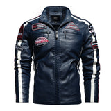 Black Varsity Jacket Racer Jacket Men's Motorcycle Leather Coat Street Motorcycle Racing Suit Pu Jacket Fleece Jacket