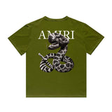 Amiri T Shirt Printed Casual Hip Hop round Neck Short Sleeve T-shirt