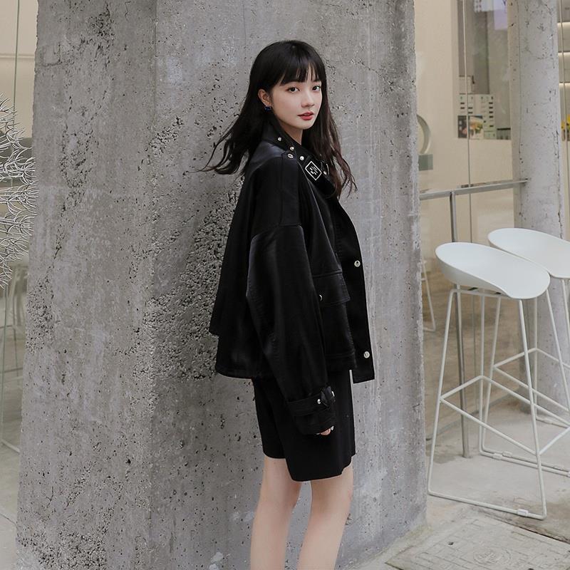 Cute Leather Jacket Fashionable Spring and Autumn Motorcycle Clothing Leather Jacket