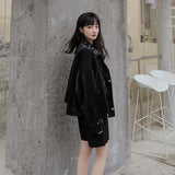 Cute Leather Jacket Fashionable Spring and Autumn Motorcycle Clothing Leather Jacket