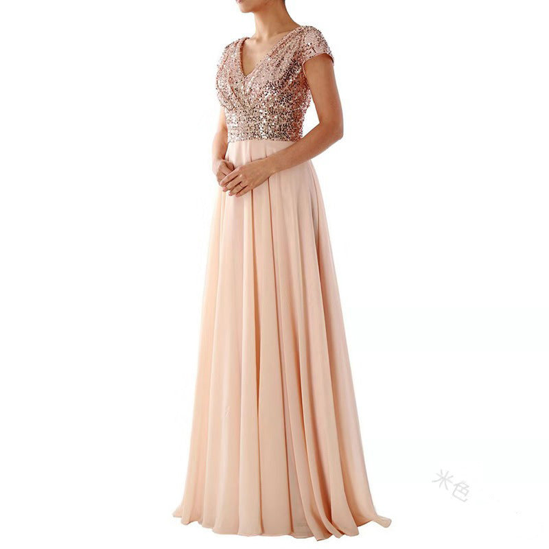 Daisy Buchanan Dress Summer Dress V-neck Sequins Chiffon Dress