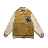 Vintage Letterman Jacket Autumn Style Rugby Patch Coat