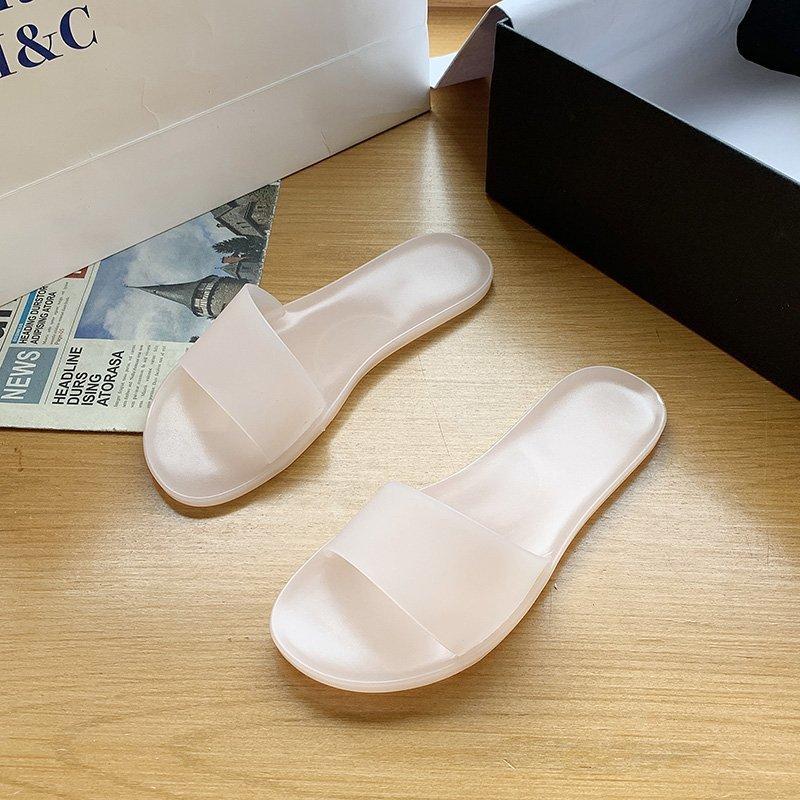 Women Open Toe Sandals Flats Summer Candy Color Flat One-Line Casual Slippers