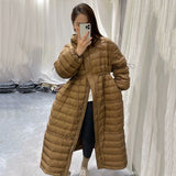 Women Winter Coats Puffer Jacket Down Coat Hoodie with Drawstrings Loose Down Jacket Women's Mid-Length Coat