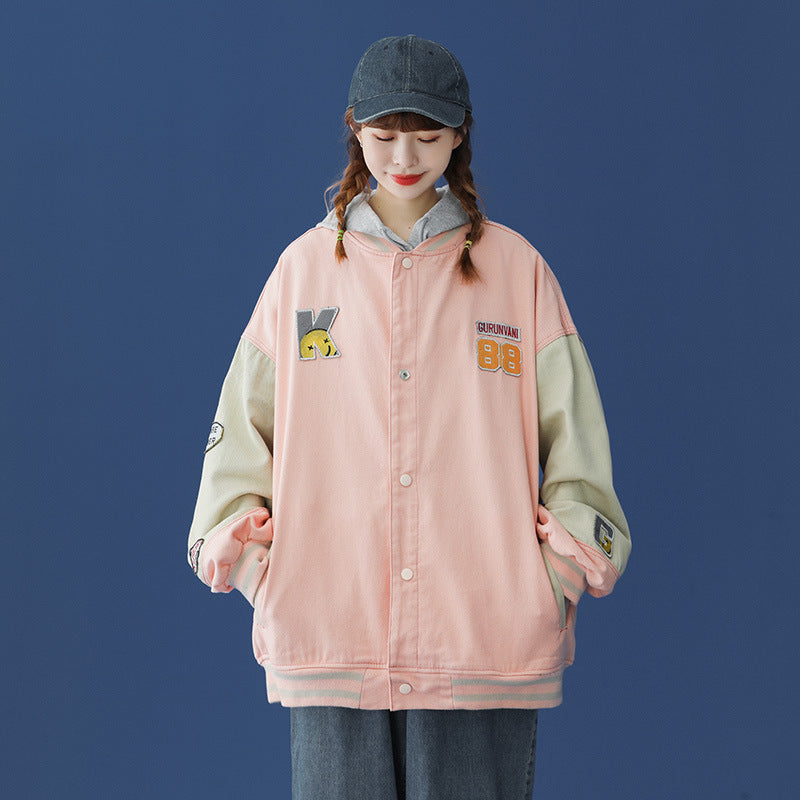Jock Jacket Couple Jacket Men's Autumn Loose Casual Cotton Baseball Uniform Men's Clothing