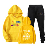 Travis Scott Astroworld Hoodie & Pant 2 Piece Set Men's and Women's Hoodie Leisure Sports