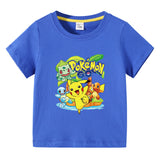 Children Pokemon Pikachu T Shirt Short Sleeve Cotton T-shirt Casual Sports