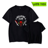 Hellfire Club Shirt Stranger Things Summer Print Pattern Casual round Neck Short Sleeves