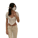Music Festivals Rave Outfits Girls Tops Summer Women's Fashion Short Sleeve Slim T-shirt