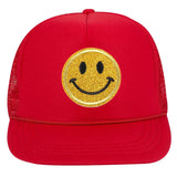 Smiley Face Cap Sponge Truck Mesh Cap Daddy Cap