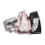 Black Varsity Jacket Autumn Embroidery Loose Men's Jacket Casual Sports Couple Coat