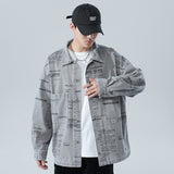 Denim Varsity Jacket Loose Denim Jacket Men's Autumn and Winter Loose Outdoor Casual Jacket