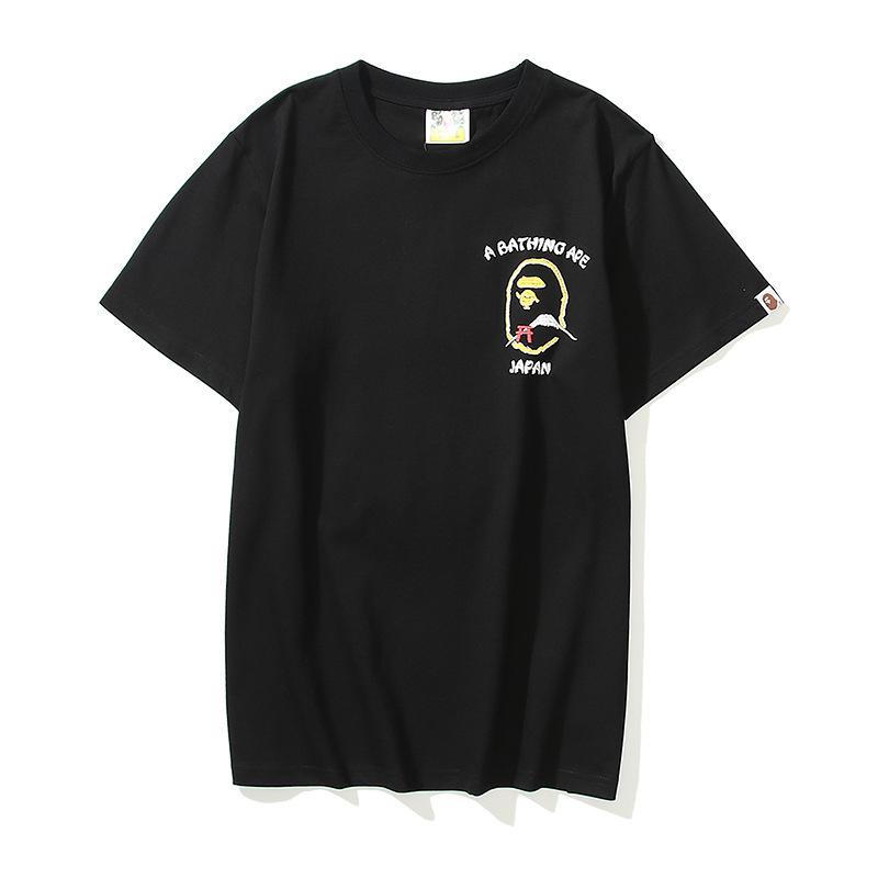 Shark Print T Shirt Summer Golden Printing Plus Size Loose Short Sleeve T-Shirt