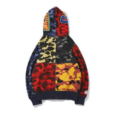 WGM Closing Ape Shark Head Camouflage Stitching Sweatshirt