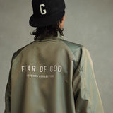 Fog Fear of God Essentials Coat Coach Jacket Flocked Printed Stand Collar Nylon Outdoor Jacket Coat Men