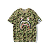 Wgm Shirt Bape Shark Head Men And Women Digital Printing Casual Sports Short Sleeve