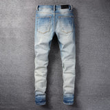 Amiri Jeans Casual Hip Hop Painted Slim Jeans Men #831