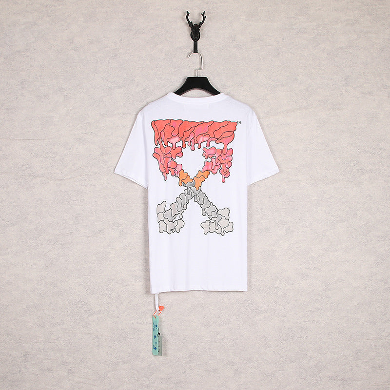Summer Loose Cartoon Large Size Short Sleeve Youth Casual Printed Men's and Women's round Neck Ow T-shirt t shirt