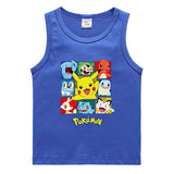 Children Pokemon Pikachu T Shirt Summer Casual Solid Color