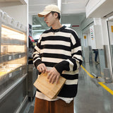 Tate Langdon Sweater Sweater Loose Striped Sweater Men's Autumn and Winter