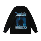 Mens Fall Outfits Vintage Printed Oversize Long Sleeve Bottoming Shirt Top T-shirt for Men