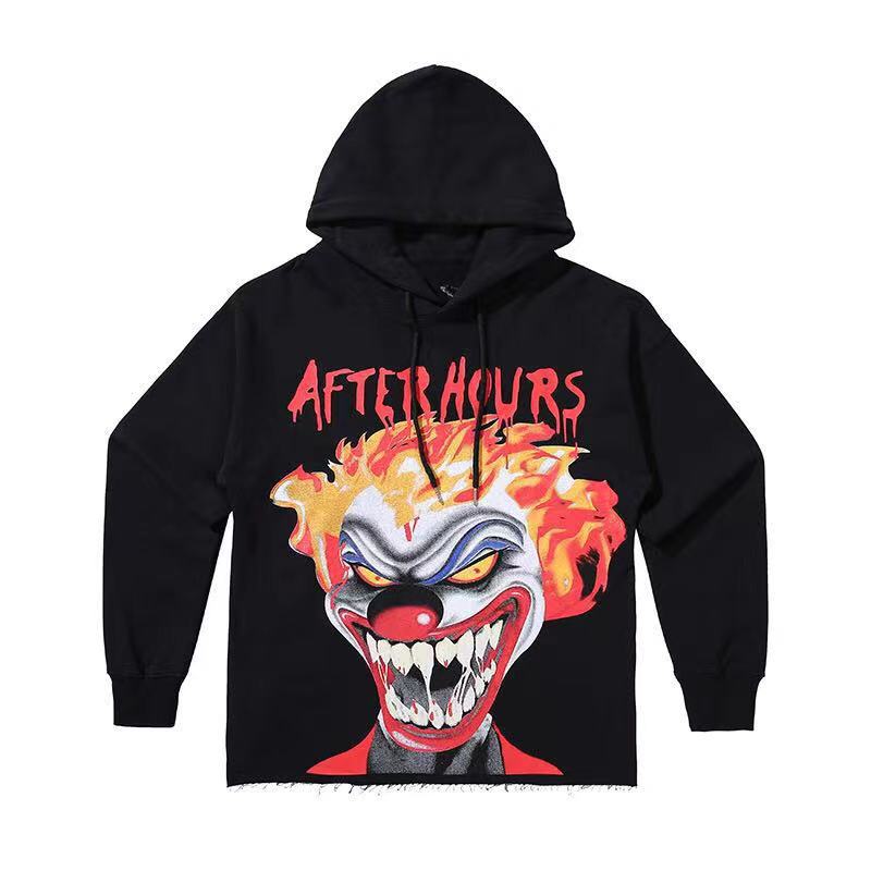 After Hours Vlone Hoodie Clown Big V Terry Hooded Sweater