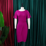 Nina Parker plus Size Dresses Summer Ruffle Sleeve Tight Bandage plus Size Dress