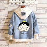 Comic Denim Jacket Hooded Men's and Women's Coats Top